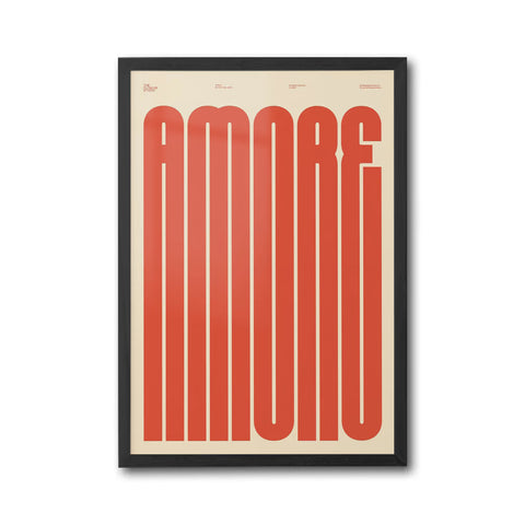 AMORE Simple Quote Wall Print – Contemporary Love Typography Print