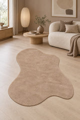 Amorphous Puffy Modern Irregular Area Rug in a living room