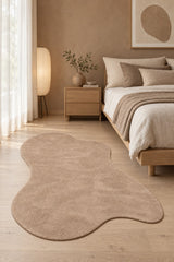 Amorphous Puffy Modern Irregular Area Rug in a bedroom