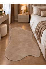 Amorphous Puffy Modern Irregular Area Rug in a bedroom