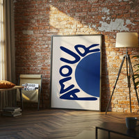 AMOUR Non-Figurative Text Minimal Home Art Wall Poster