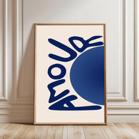 AMOUR Non-Figurative Text Minimal Home Art Wall Poster