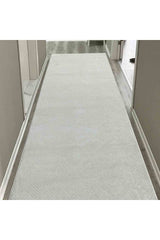 Anatolian Geometric Runner Rug – Light Beige in a hallway