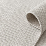 Anatolian Geometric Runner Rug – Light Beige – texture close-up