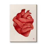 Anatomical Heart Surreal Watercolor Wall Art – Embraced Red Heart