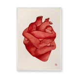Anatomical Heart Surreal Watercolor Wall Art – Embraced Red Heart