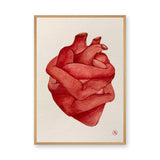 Anatomical Heart Surreal Watercolor Wall Art – Embraced Red Heart