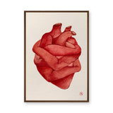 Anatomical Heart Surreal Watercolor Wall Art – Embraced Red Heart
