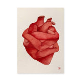 Anatomical Heart Surreal Watercolor Wall Art – Embraced Red Heart