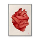 Anatomical Heart Surreal Watercolor Wall Art – Embraced Red Heart