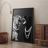 Animal Photography Modern Wall Art – Black and White Pearl Panthers