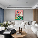 Animals Eclectic Wall Art – Stylish Geese Wine Dinner Scene