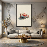 Animals Modern Minimalist Wall Art – Red Spotted Frog Illustration