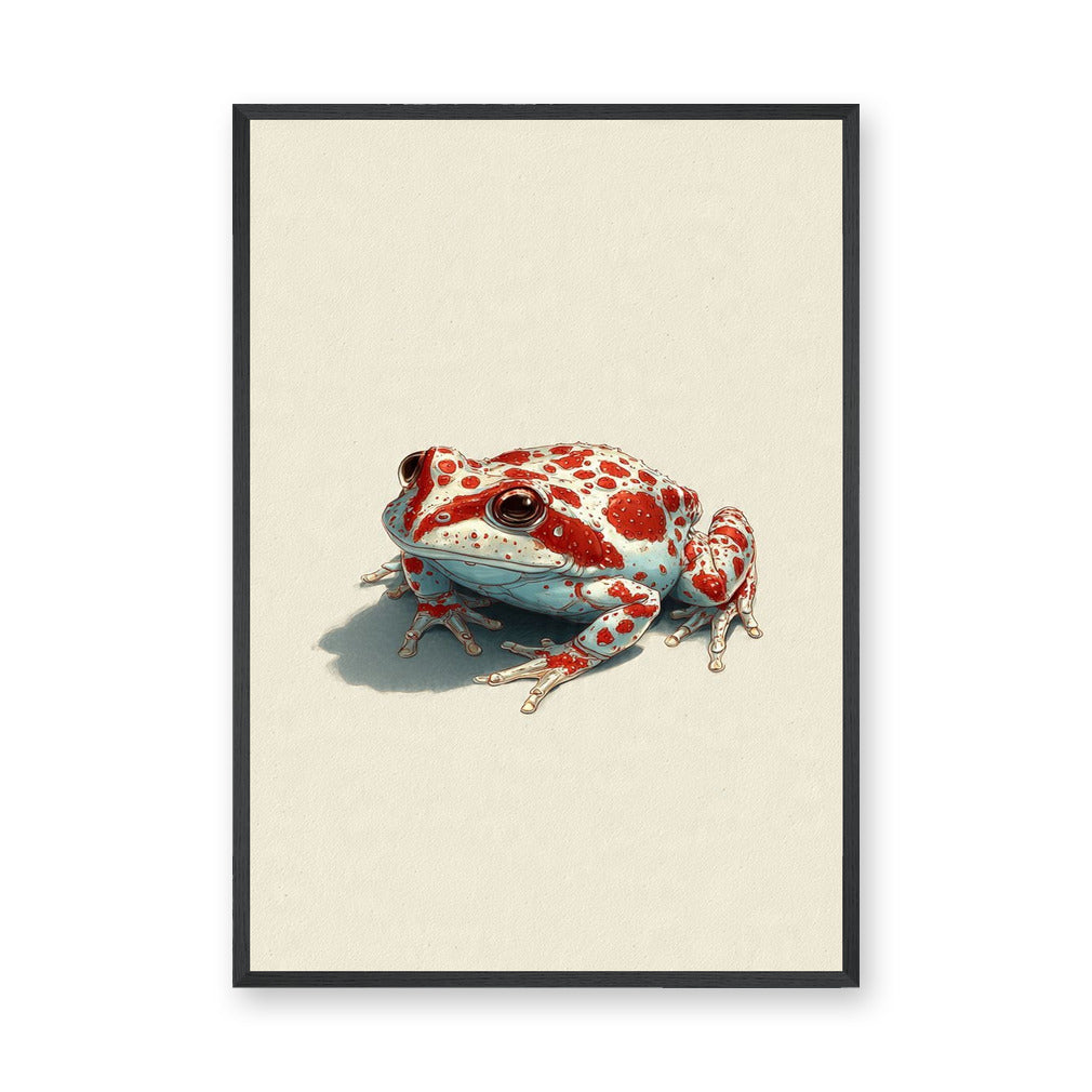 Animals Modern Minimalist Wall Art – Red Spotted Frog Illustration
