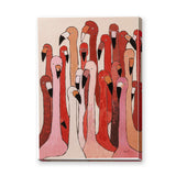 Animals Modern Wall Art – Abstract Red and Pink Flamingo Flock