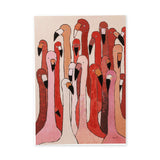 Animals Modern Wall Art – Abstract Red and Pink Flamingo Flock