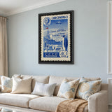 Antarctica Soviet Stamp Vintage Wall Art – Penguin and Polar Map Print