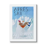 Après Ski Cocktail Retro Wall Art – Woman in Glass by Snowy Mountains