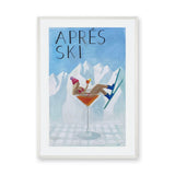 Après Ski Cocktail Retro Wall Art – Woman in Glass by Snowy Mountains