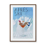 Après Ski Cocktail Retro Wall Art – Woman in Glass by Snowy Mountains