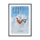 Après Ski Cocktail Retro Wall Art – Woman in Glass by Snowy Mountains