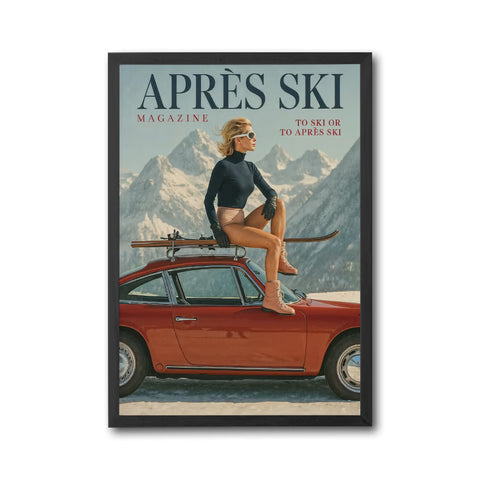 Après Ski Magazine Wall Poster – Retro Ski Editorial Wall Décor