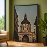 Architecture Vintage Wall Art – Sepia Budapest Basilica Photograph