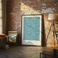 Art of Japan Iconic Woodblock Printing Print – Understated Japanese Wave Pattern Home Art