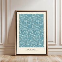 Art of Japan Iconic Woodblock Printing Print – Understated Japanese Wave Pattern Home Art