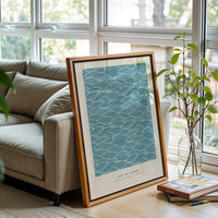 Art of Japan Iconic Woodblock Printing Print – Understated Japanese Wave Pattern Home Art