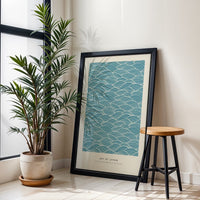 Art of Japan Iconic Woodblock Printing Print – Understated Japanese Wave Pattern Home Art