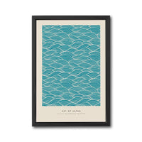 Art of Japan Iconic Woodblock Printing Print – Understated Japanese Wave Pattern Home Art