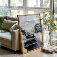 Arthur Bechtel Timeless Motors – Mercedes 190 SL Snowy Mountain Wall Décor Poster