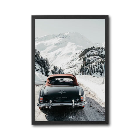 Arthur Bechtel Timeless Motors – Mercedes 190 SL Snowy Mountain Wall Décor Poster