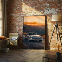Aston Martin Iconic Car Wall Print Décor Poster – Cinematic Mountain Road Print