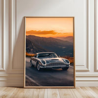 Aston Martin Iconic Car Wall Print Décor Poster – Cinematic Mountain Road Print