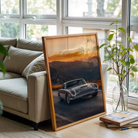 Aston Martin Iconic Car Wall Print Décor Poster – Cinematic Mountain Road Print