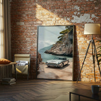 Aston Martin D 86 70 Coastal Wall Poster – Iconic Silver Car Wall Print
