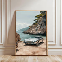 Aston Martin D 86 70 Coastal Wall Poster – Iconic Silver Car Wall Print