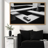 Aston Martin DB5 Modern Wall Art – Black-and-White Architectural Car Print
