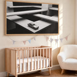 Aston Martin DB5 Surreal Architecture Wall Art – Monochrome Concrete Platforms