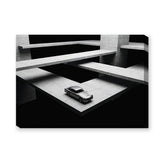 Aston Martin DB5 Surreal Architecture Wall Art – Monochrome Concrete Platforms