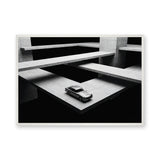 Aston Martin DB5 Surreal Architecture Wall Art – Monochrome Concrete Platforms