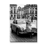 Aston Martin DB5 Vintage Wall Art – Black and White Paris Street Photo