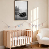 Aston Martin DB5 Vintage Wall Art – Misty Lakeside Classic Car Photo