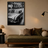 Aston Martin DB5 Vintage Wall Art – Rainy City Street Photograph