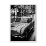 Aston Martin DB5 Vintage Wall Art – Rainy City Street Photograph
