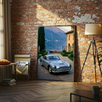 Aston Martin Retro Car by Lake Décor Poster – Iconic Car Wall Print