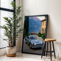 Aston Martin Retro Car by Lake Décor Poster – Iconic Car Wall Print