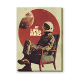 Astronaut Mars Retro Wall Art – Surreal Sci-Fi Chair Scene